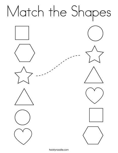 Matching Shapes Worksheets Printable Shape Matching