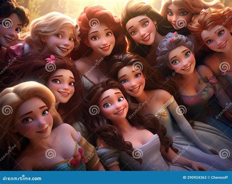 A Group of Princesses Smiling Stock Image - Image of portrait ...