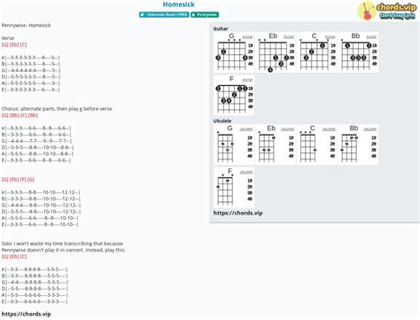 Chord: Homesick - tab, song lyric, sheet, guitar, ukulele | chords.vip