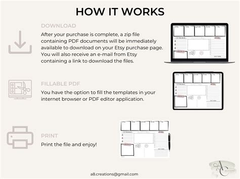 Work Week Planner, Printable Work Planner Template, Work Productivity ...