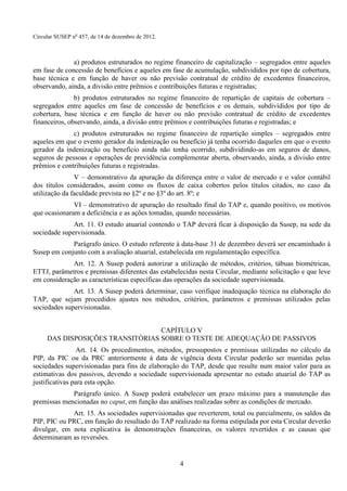 Circular SUSEP 457 TAP testes de adequação de passivos PDF