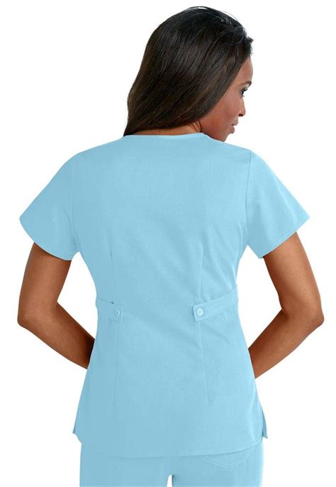 Greys Anatomy 3 Pocket Mock Wrap Scrub Top Scrubs Scrub Tops Blue Scrubs