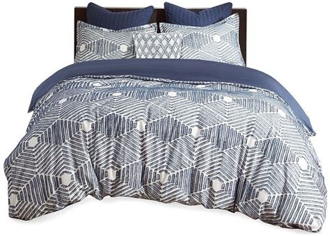 Olliix By Inkivy Navy Fullqueen Ellipse Cotton Jacquard Comforter Set Bob Mills Furniture