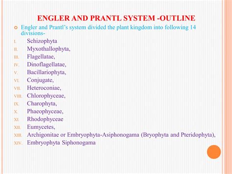 Engler And Prantl System Of Classification In Plant Taxonomy PPT