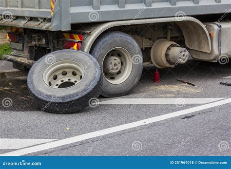 Wheel Hub And Truck Tire In Process Of Changing Wheel Nut Maintenance