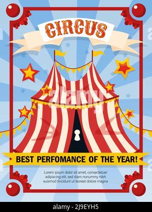 Circus Poster With Advertising Background Vintage Style Frames Signs