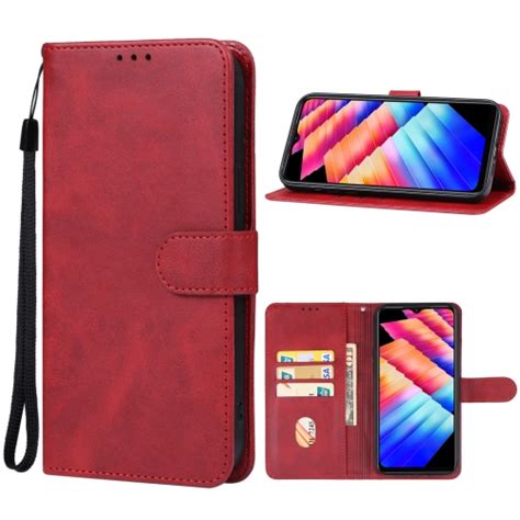 For Infinix Hot I Leather Phone Case Red