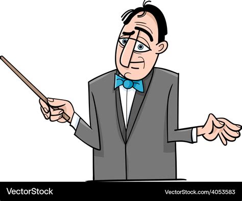 Orchestra conductor cartoon Royalty Free Vector Image