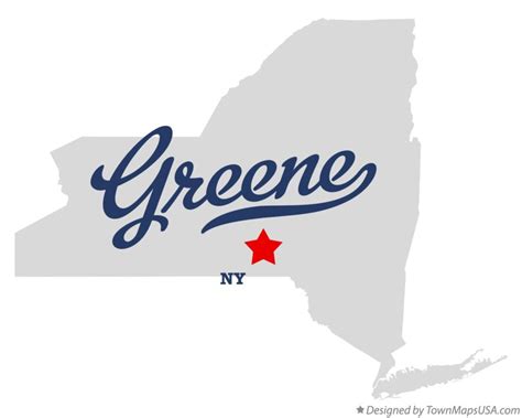 Map of Greene, NY, New York