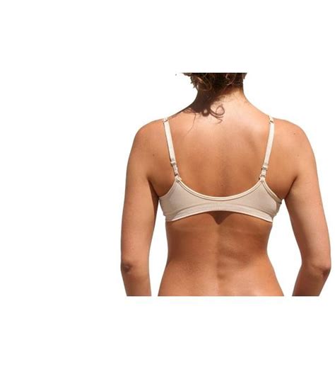 Women S Seamless V Neck Padded Bralette With Adjustable Straps White Nude CO11OR98CRF