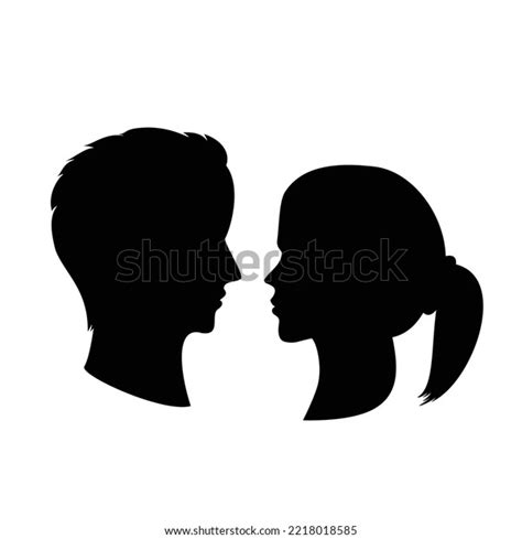 Couple Silhouette Design Romantic Icon Sign Stock Vector Royalty Free