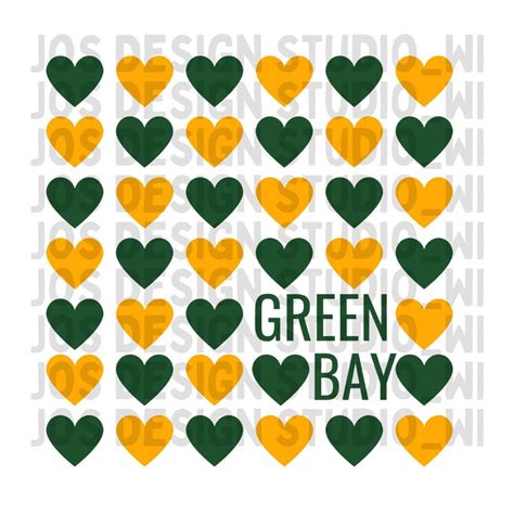 Green Bay Square Heart Design - Etsy