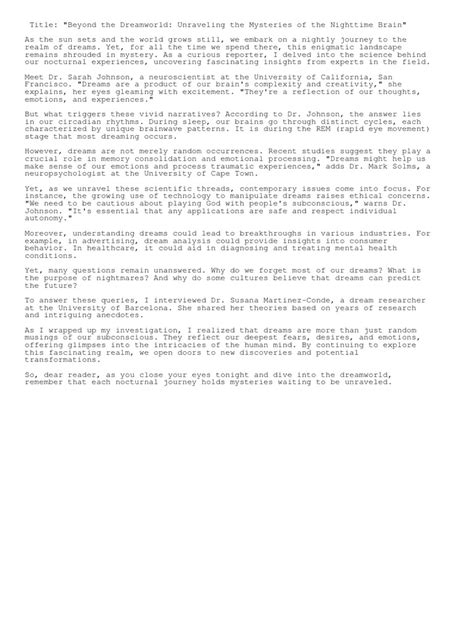 The Science Behind Dreams: An Unraveled Mystery | PDF | Dream | Emotions 