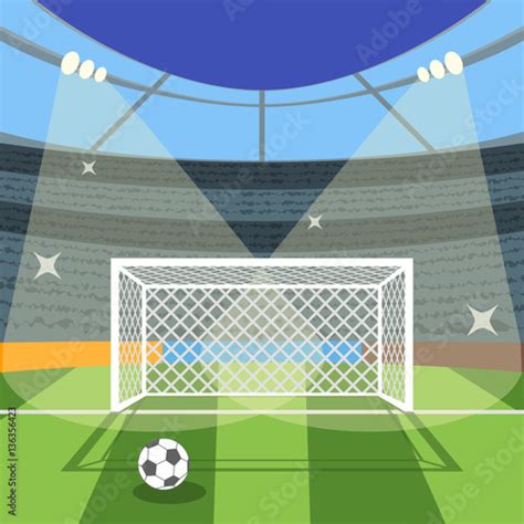 Cartoon Football Soccer Field. Vector Stock Vector | Adobe Stock