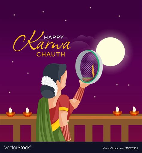 Banner Design Of Happy Karwa Chauth Royalty Free Vector