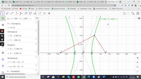 Como Graficar La Hipérbola En El Software Geogebra Youtube