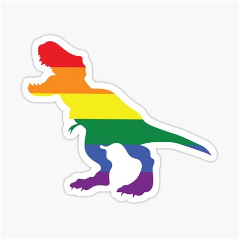 Funny Gay Dino Dinosaur Lover LGBT Pride Rainbow Flag Sticker For Sale By PopCo Redbubble