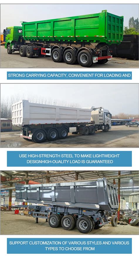 Air Suspension Low Loader Flat Bed Lowering Semi Trailer Tons