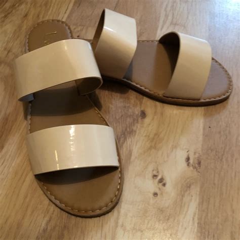 Lulus Shoes Lulus Time To Chill Nude Patent Slide Sandals Poshmark