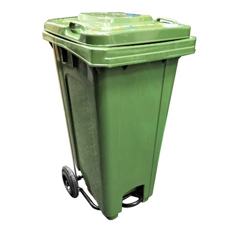 120l Mobile Garbage Bin 2 Wheel Cw Foot Pedal Top Bins