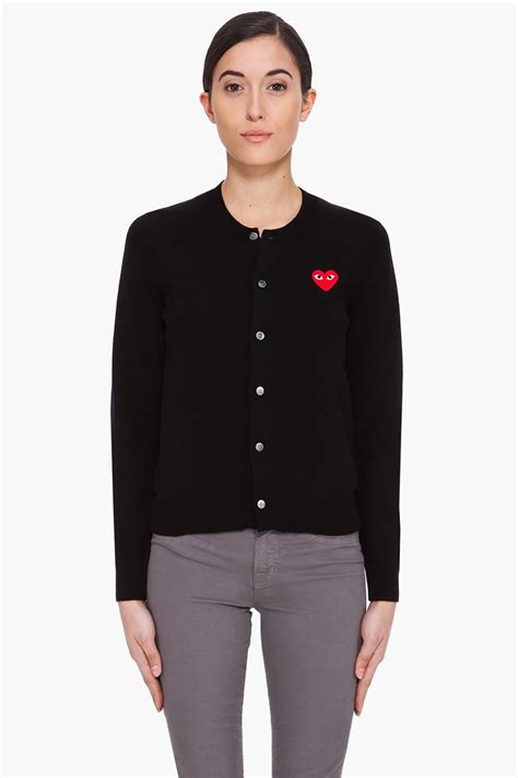 Lyst Play Comme Des Gar Ons Black Heart Emblem Cardigan In Black