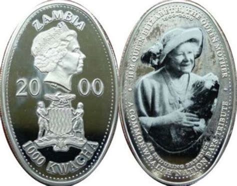 Kwacha Elizabeth Ii Queen Mother Zambia Numista