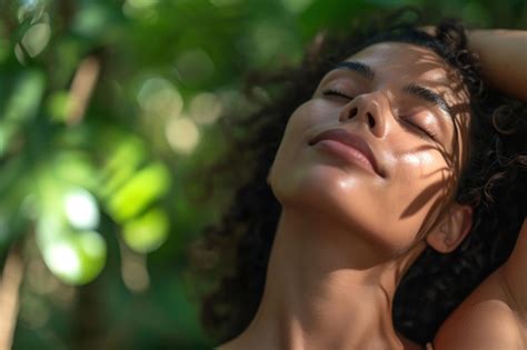 The Latina Brazilian Woman Tranquility Nature Adult Premium AI Generated Image