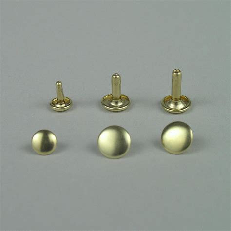 Double Cap Rivets 1 4 Solid Brass Small Pkg Of 50 Leathersmith Designs Inc