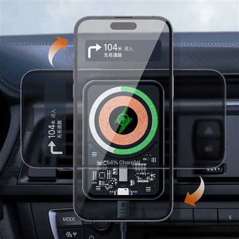 Recci Mars Series Transparent Magnetic W Wireless Charging Car Holder