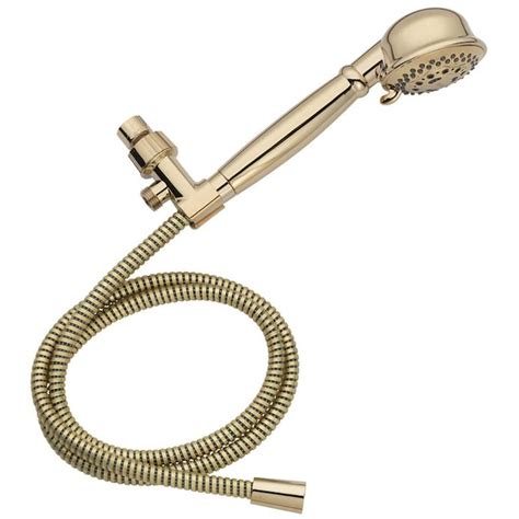 Aquasource Polished Brass 6 Spray Handheld Shower 2 5 Gpm 9 5 Lpm In The Shower Heads