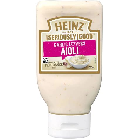 Heinz Seriously Good Mayonnaise Garlic Lovers Aioli Mayo 295ml Is Halal