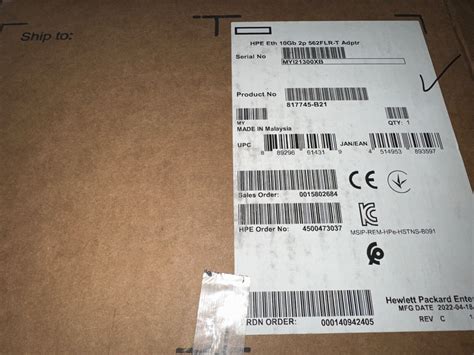 817745-B21 840138-001 HPE Ethernet 10Gb 2-port 562FLR-T Adapter 817743 ...