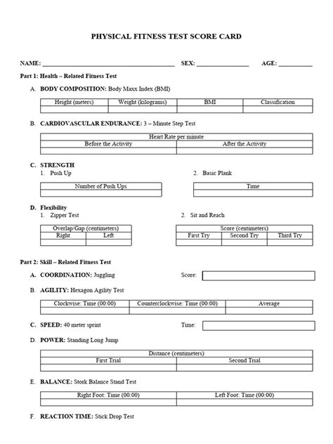 Pft Score Card Pdf