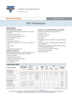 Ntc Thermistors Vishay Ntc Thermistors Vishay Pdf Pdf Pro