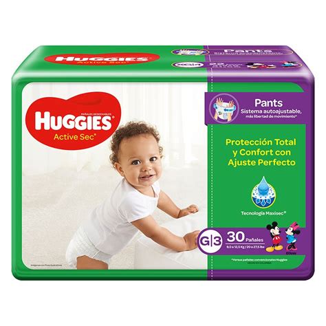 Pa Al Huggies Active Sec Etapa 3 G Paquete X 30 Unidades Mis