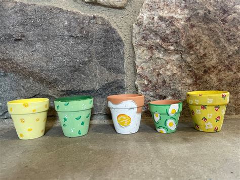 Painted Terracotta Plant Pots - Etsy