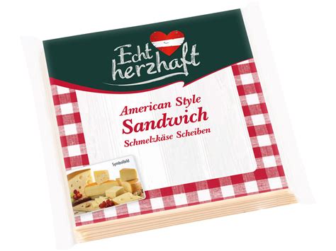 ECHT HERZHAFT Sandwich Schmelzkäse Scheiben Lidl Österreich