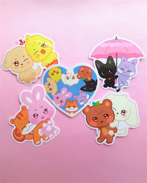 Ateez Unit Aniteez Stickers Cute Woosan Matz Yungi Jongsang Ot