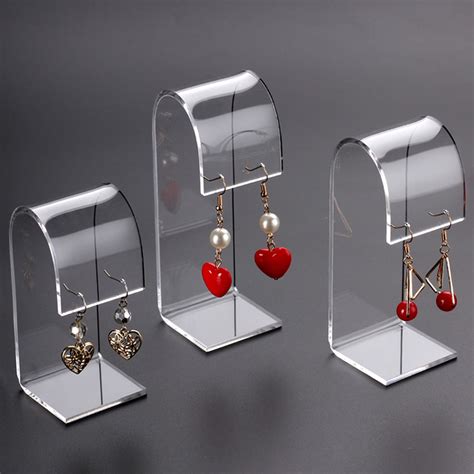 Fashion White Acrylic Earring Holder Jewelry Display Case