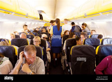 Ryanair Cabin Crew Staff Flight Attendants Working Ryanair Plane Cabin