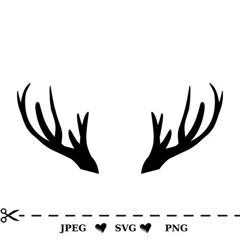 Reindeer Antler Svg File for Christmas, Reindeer Antler Clip Art for ...