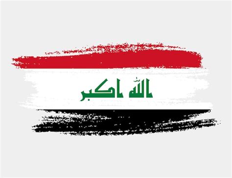 Premium Vector Artistic Grunge Brush Flag Of Iraq Isolated On White