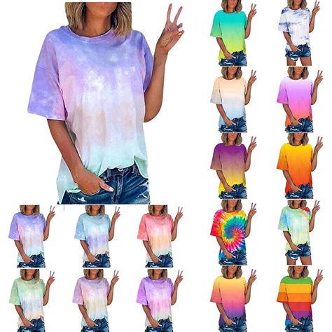 Summer Savings Yotami Tie Dye T Shirts For Women Clearance Under 5