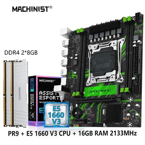 MACHINIST Kit De Placa Base X99 PR9 Xeon LGA 2011 3 Set E5 1660 V3 CPU