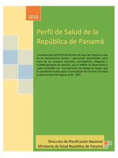 Perfil De Salud De La Rep Blica De Panam Perfil De Salud De La Rep