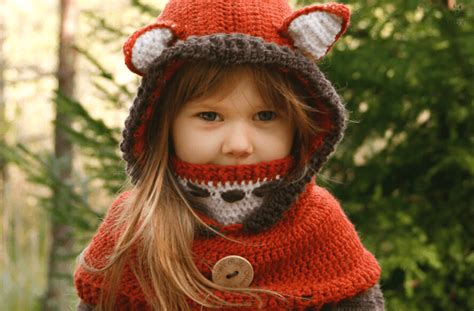 CROCHET PATTERN Fox Hooded Cowl Reed Illustration Par Mukicrafts