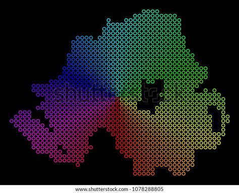 Spectral Dotted Northern Ireland Map Vector Stock Vector Royalty Free