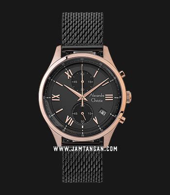 Alexandre Christie Chronograph Ac Mc Bbrba Men Gunmetal Dial Black