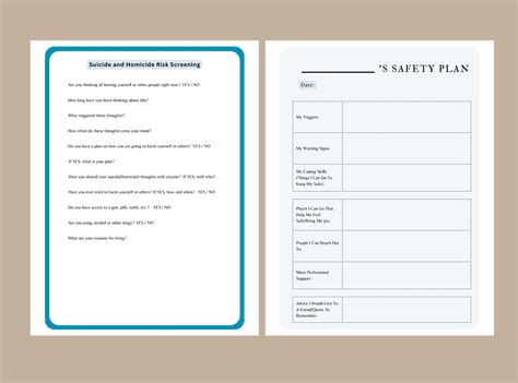 Safety Plan, Safety Plan Worksheet, Crisis Safety Plan Template