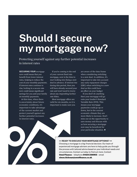 Should I secure my mortgage now?